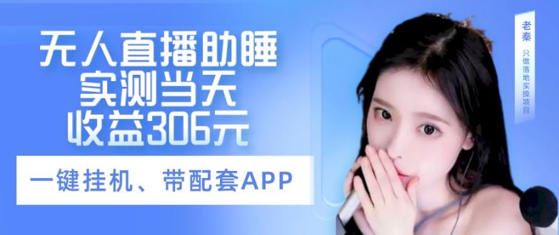无人直播助睡、实测当天变现306元、一键挂机即可-一新网创