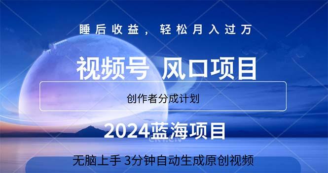 2024蓝海项目，3分钟自动生成视频，月入过万-一新网创