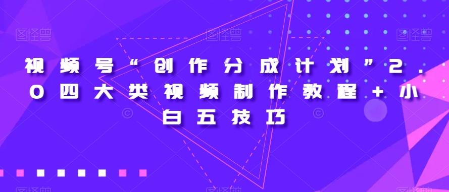 视频号“创作分成计划”2.0四大类视频制作教程+小白五技巧【揭秘】-一新网创