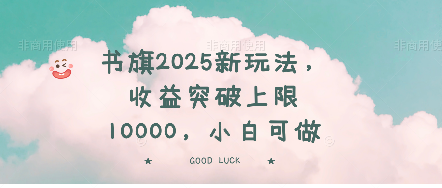 书旗2025新玩法，收益突破上限10000，小白可做-一新网创