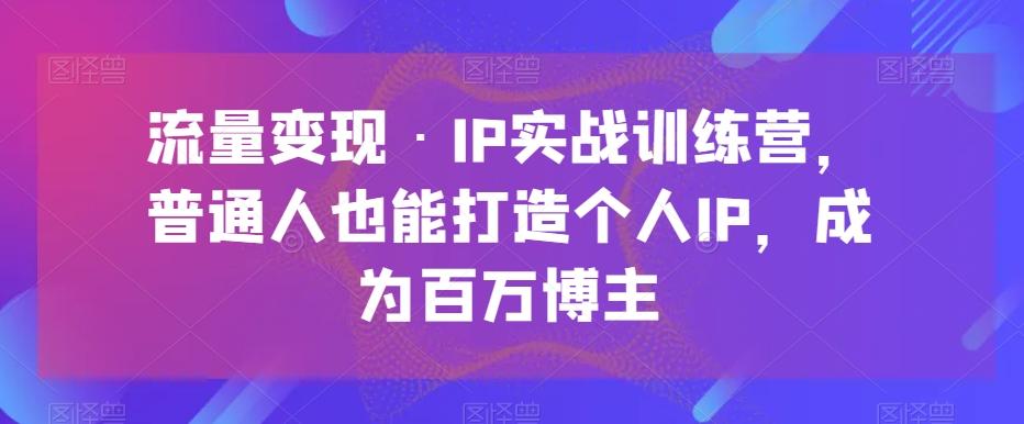 流量变现·IP实战训练营，普通人也能打造个人IP，成为百万博主-一新网创