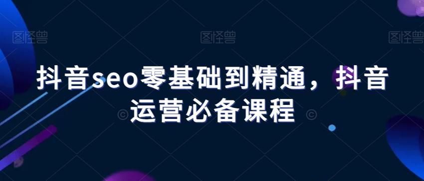 抖音seo零基础到精通，抖音运营必备课程-一新网创