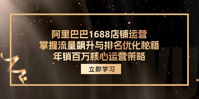 阿里巴巴1688店铺运营，掌握流量飙升与排名优化秘籍 年销百万核心运营策略-一新网创