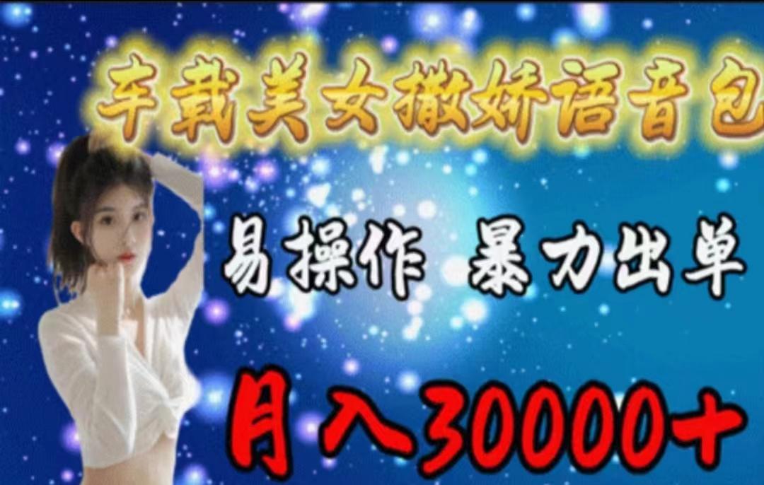 车载美女撒娇语音包，执行就出单，月入3000＋，小白看完课程就能马上实操-一新网创