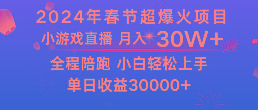 龙年2024过年期间，最爆火的项目 抓住机会 普通小白如何逆袭一个月收益30W+-一新网创