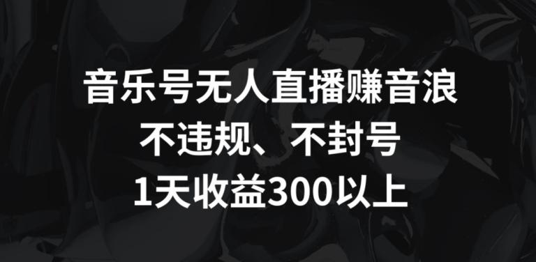 音乐号无人直播赚音浪，不违规、不封号，1天收益300+【揭秘】-一新网创