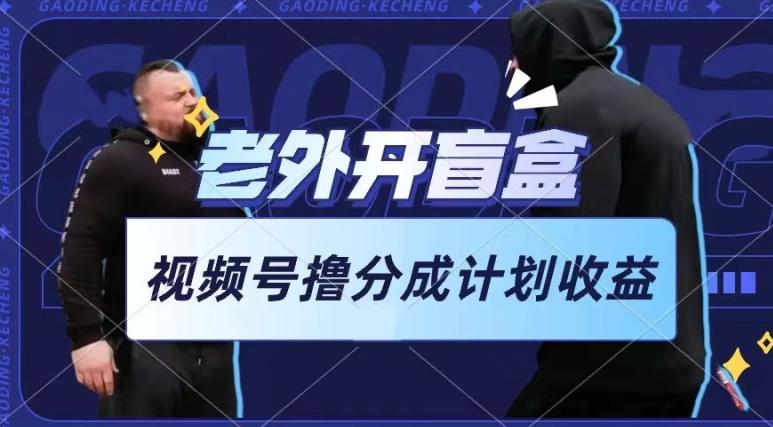 老外开盲盒视频，撸视频号分成计划收益，每天只需一小时，新手小白轻松上手【揭秘】-一新网创