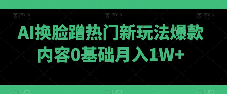 AI换脸蹭热门新玩法爆款内容0基础月入1W+-一新网创