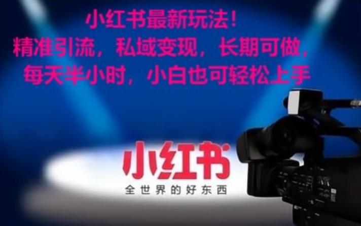 小红书最新玩法！精准引流，私域变现，长期可做，每天半小时，小白也可轻松上手【揭秘】-一新网创