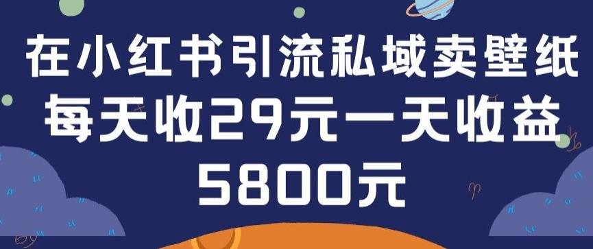 在小红书引流私域卖壁纸每张29元单日最高卖出200张(0-1搭建教程)【揭秘】-一新网创