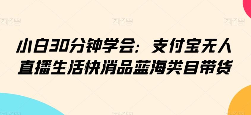 小白30分钟学会：支付宝无人直播生活快消品蓝海类目带货【揭秘】-一新网创
