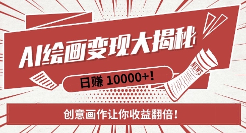 AI梦境绘画致富秘籍，复制粘贴，新手也能快速掌握，创意画作让你收益翻倍-一新网创