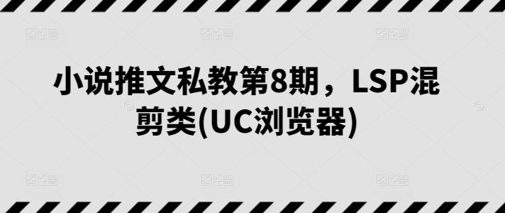 小说推文私教第8期，LSP混剪类(UC浏览器)-一新网创