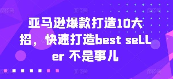 亚马逊爆款打造10大招，快速打造best seller 不是事儿-一新网创