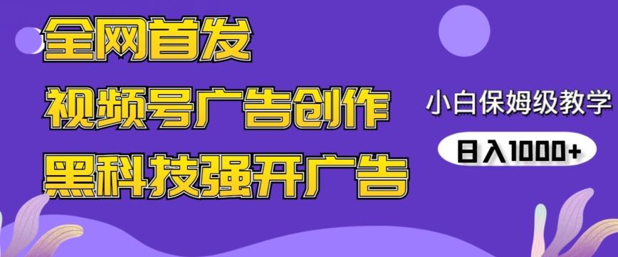 全网首发蝴蝶号广告创作，用AI做视频，黑科技强开广告，小白跟着做，日入1000+【揭秘】-一新网创
