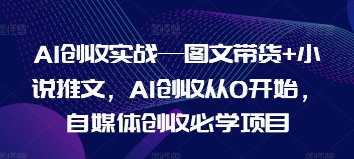 AI创收实战—图文带货+小说推文，AI创收从0开始，自媒体创收必学项目-一新网创