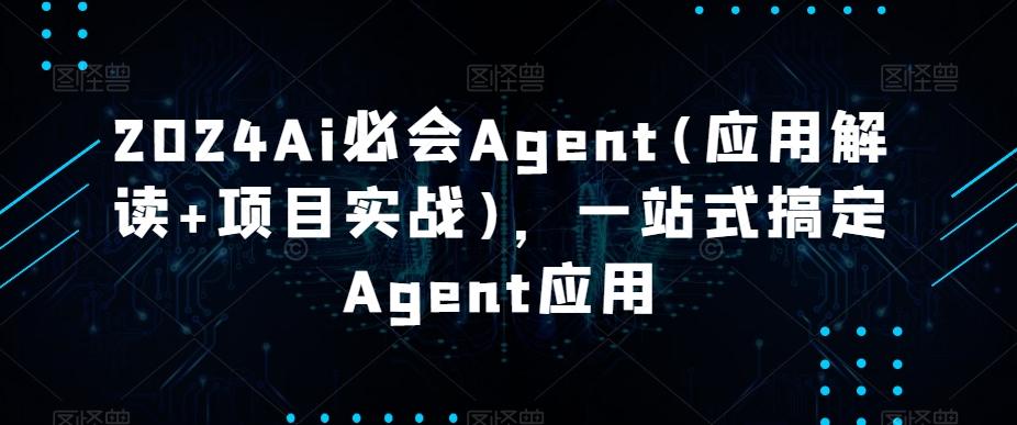 2024Ai必会Agent(应用解读+项目实战)，一站式搞定Agent应用-一新网创