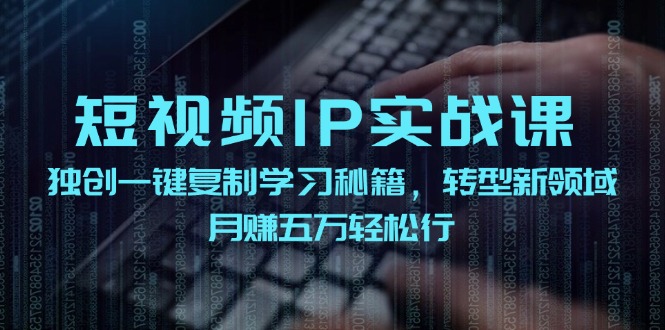 短视频IP实战课，独创一键复制学习秘籍，转战新领域，月赚五万轻松行-一新网创