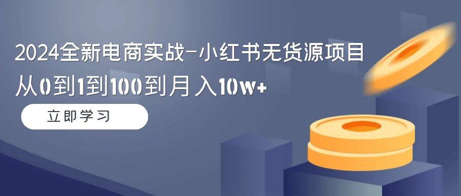 2024全新电商实战-小红书无货源项目：从0到1到100到月入10w+-一新网创