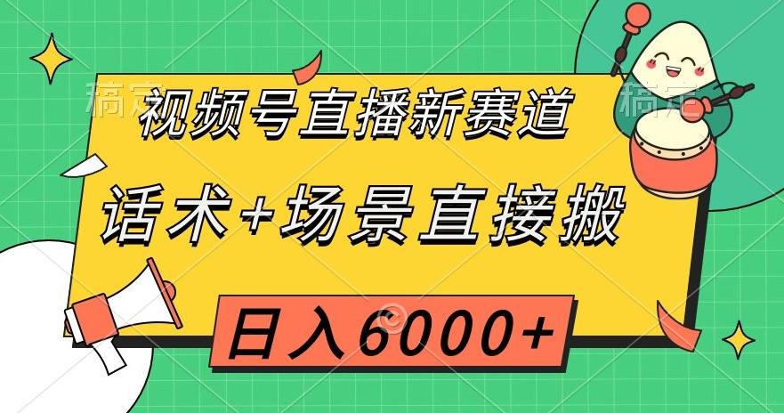 视频号直播新赛道，话术+场景直接搬，日入6000+【揭秘】-一新网创