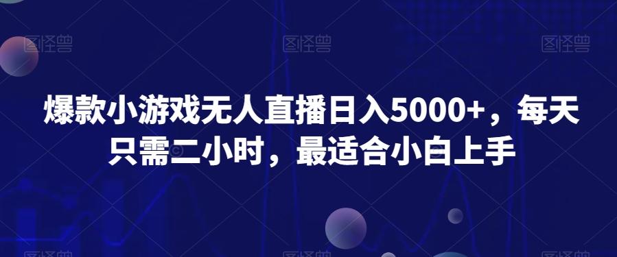 爆款小游戏无人直播日入5000+，每天只需二小时，最适合小白上手-一新网创