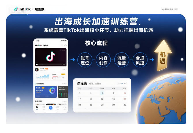 出海成长加速训练营，系统覆盖TikTok出海核心环节，助力把握出海机遇(更新)-一新网创