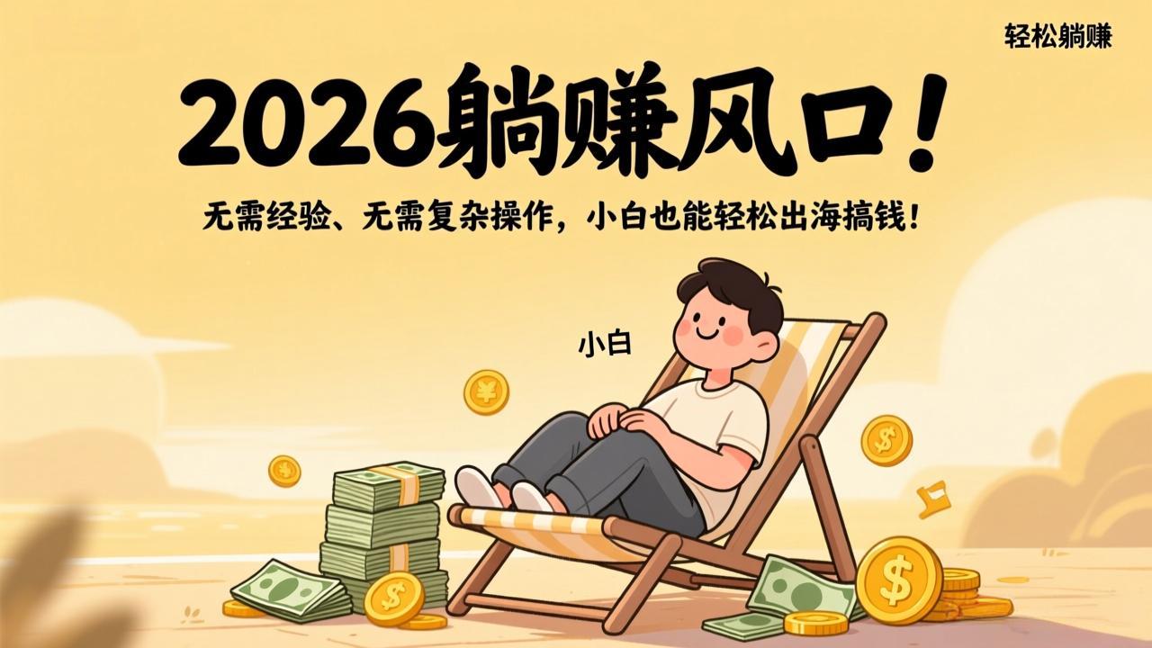 2026躺赚风口！无需经验、无需复杂操作，小白也能轻松出海搞钱！-一新网创