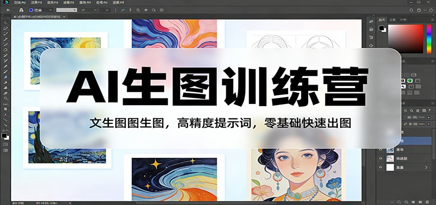 AI生图训练营：文生图图生图，高精度提示词，零基础快速出图-一新网创