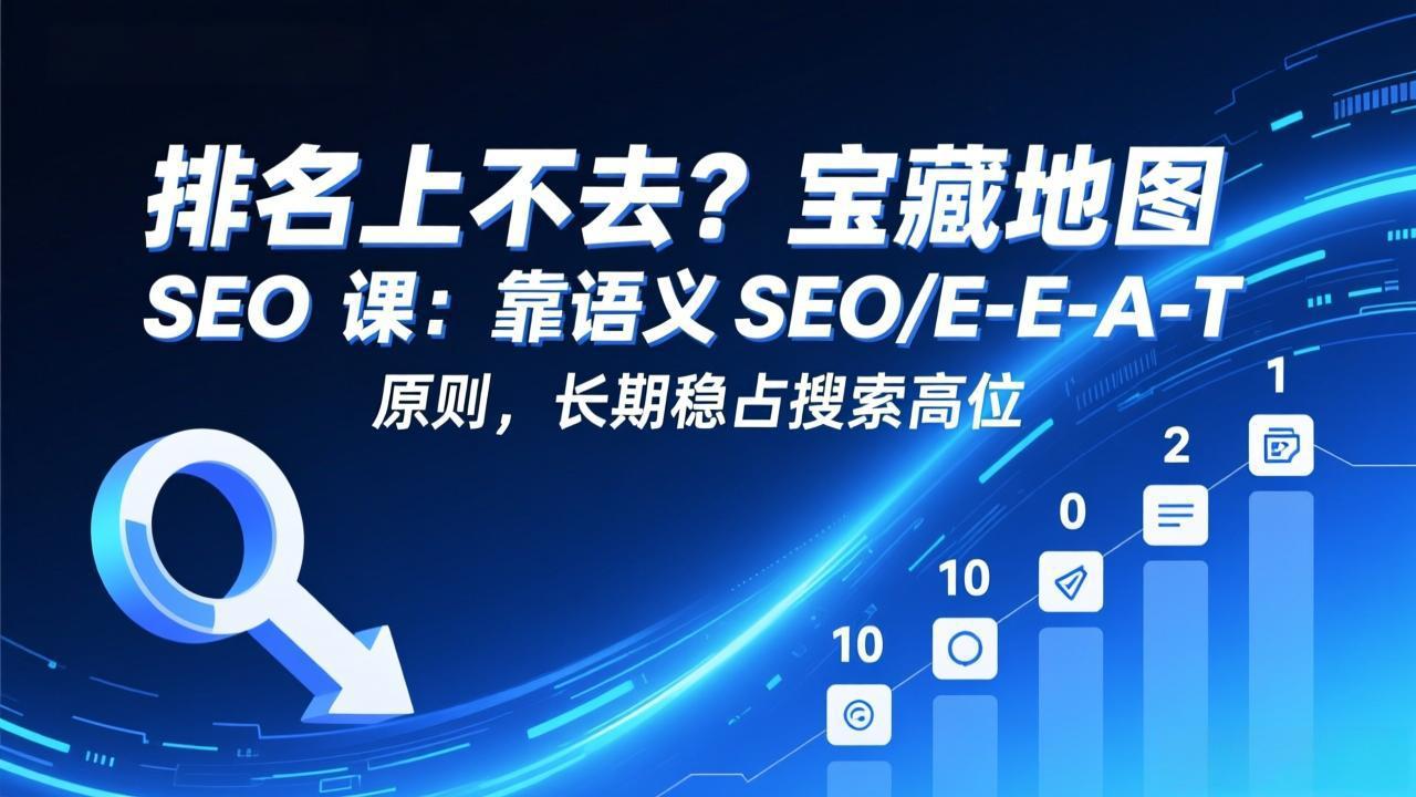 排名上不去？宝藏地图 SEO 课：靠语义 SEO+E-E-A-T 原则，长期稳占搜索高位-一新网创