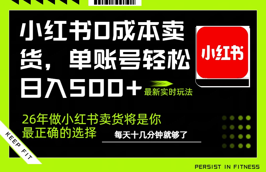 小红书0成本AI卖货，单账号轻松日入500+，完全托管AI，可矩阵放大-一新网创
