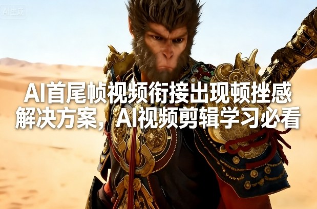 AI首尾帧视频衔接出现顿挫感解决方案，AI视频剪辑学习必看-一新网创