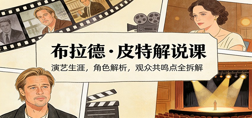 演员说-布拉德.皮特解说课：演艺生涯，角色解析，观众共鸣点全拆解-一新网创