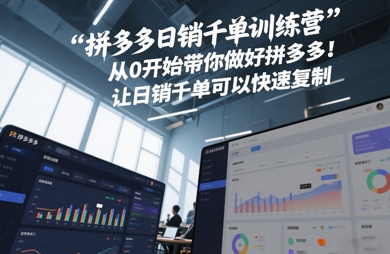 拼多多日销千单训练营，从0开始带你做好拼多多，让日销千单可以快速复制(更新26年2月)-一新网创
