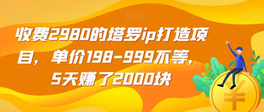 收费2980的塔罗ip打造项目，单价198-999不等，5天赚了2000块【揭秘】-一新网创