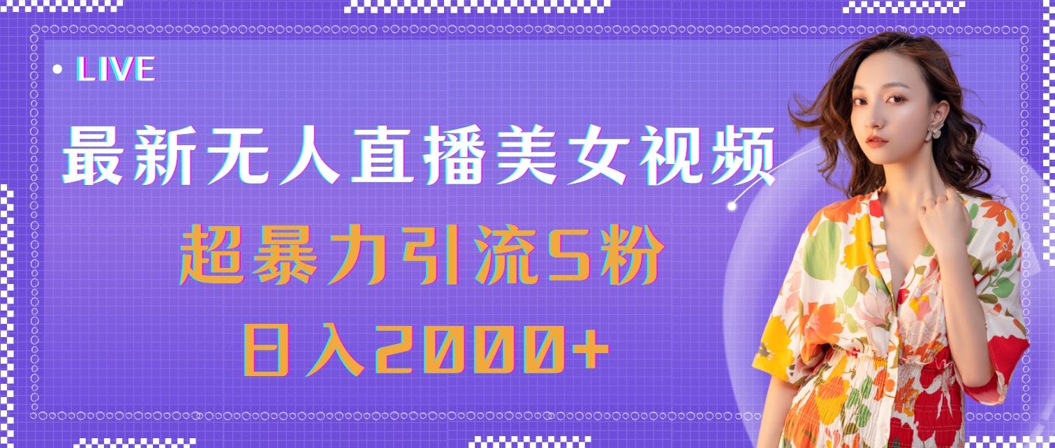 最新无人直播美女视频，超暴力引流S粉日入2000+-一新网创