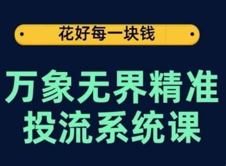 万象无界精准投流系统课，从关键词到推荐，从万象台到达摩盘，从底层原理到实操步骤-一新网创