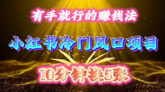 每天 10 分钟，小红书冷门风口项目开启，有手就行的搬运赚钱法，小白日入500 +【揭秘】-一新网创