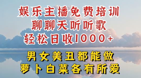 娱乐主播免费培训聊聊天听听歌轻松日收1K+，男女美丑都能做萝卜白菜各有所爱【揭秘】-一新网创