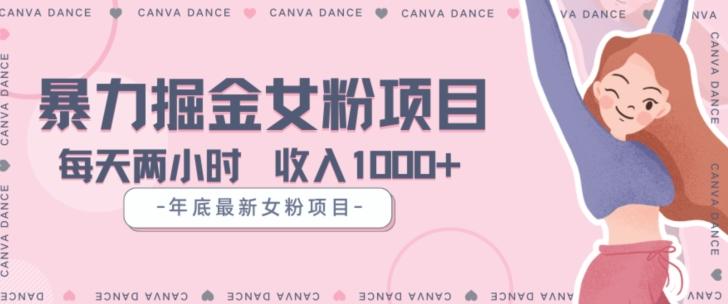 年底暴力女粉掘金项目5天变现1.5W+【揭秘】-一新网创