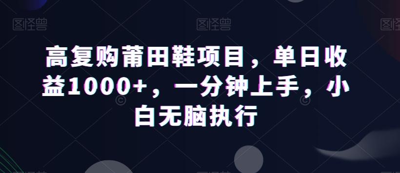 高复购莆田鞋项目，单日收益1000+，一分钟上手，小白无脑执行-一新网创