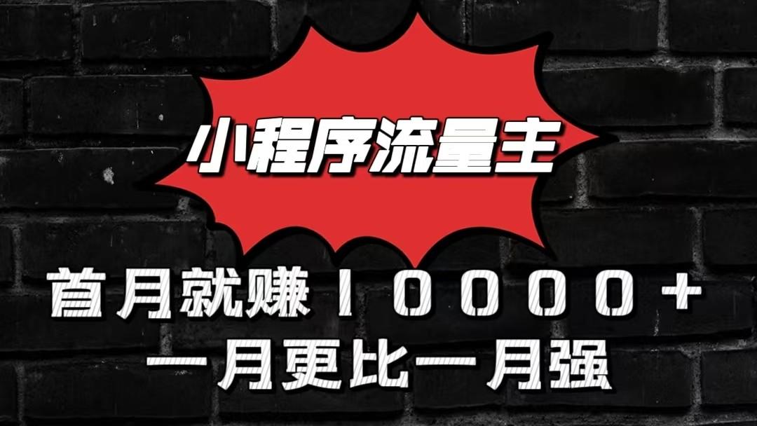 小程序流量主首月就赚10000+，一月更比一月强！小本创业首选-一新网创