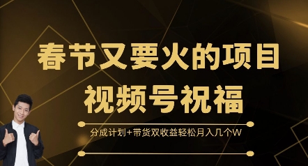 春节又要火的项目视频号祝福，分成计划+带货双收益，轻松月入几个W【揭秘】-一新网创