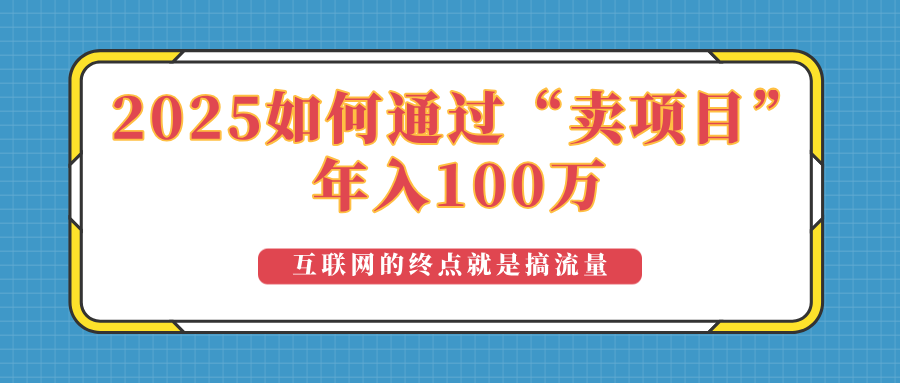 2025年如何通过“卖项目”实现100万收益：最具潜力的盈利模式解析-一新网创