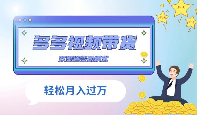 多多视频带货，三个月收入近5万，全程项目拆解-一新网创