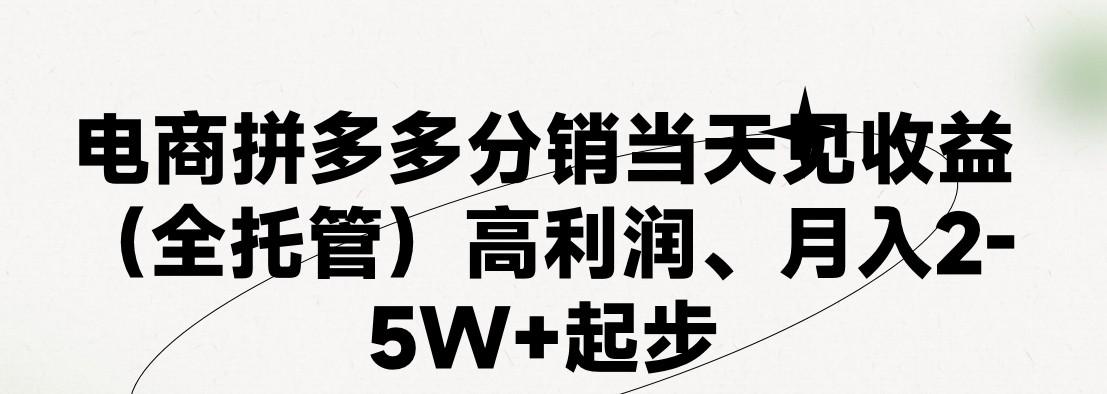 最新拼多多优质项目小白福利，两天销量过百单，不收费、老运营代操作-一新网创