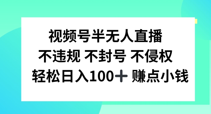 视频号半无人直播，不违规不封号，轻松日入100+【揭秘】-一新网创