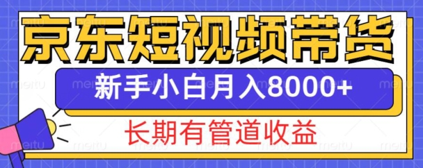 京东短视频带货新玩法，长期管道收益，新手也能月入8000+-一新网创