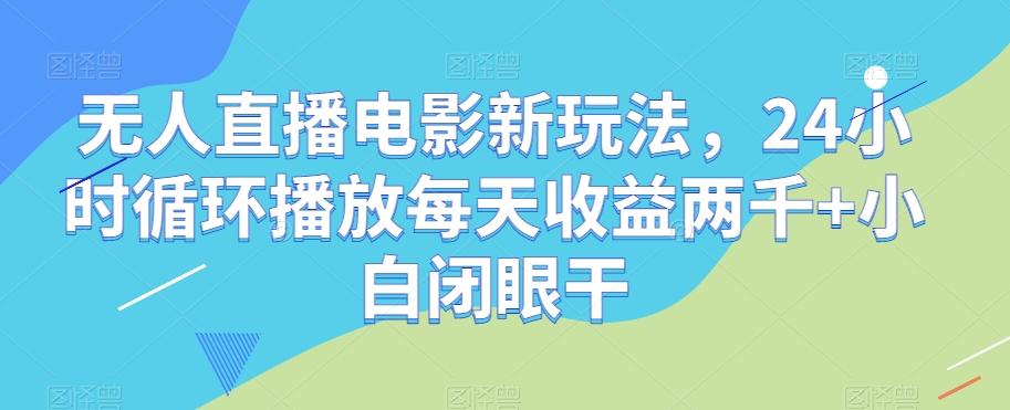 无人直播电影新玩法，24小时循环播放每天收益两千+小白闭眼干【揭秘】-一新网创