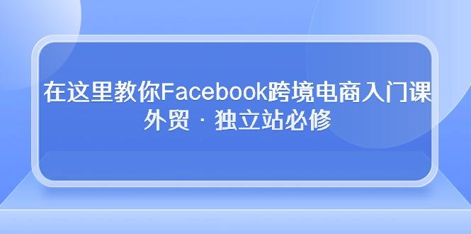 在这里教你Facebook跨境电商入门课，外贸·独立站必修-一新网创