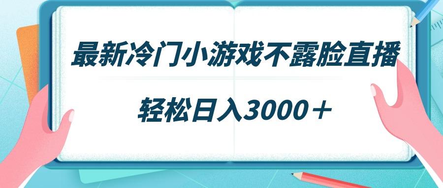 最新冷门小游戏不露脸直播，场观稳定几千，轻松日入3000＋-一新网创